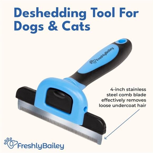 Deshedding Brush For Short Haired Dogs & Cats - Cat and Dog Brush For Shedding - Picture 6 of 7